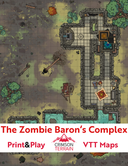 24x25 Battlemap | Zombie Baron's Complex